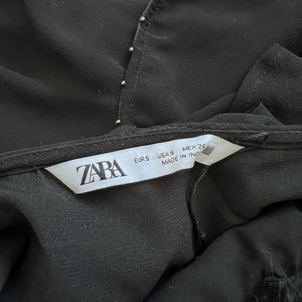 Black Zara Ruffle Mini Dress - Picture 7 of 7